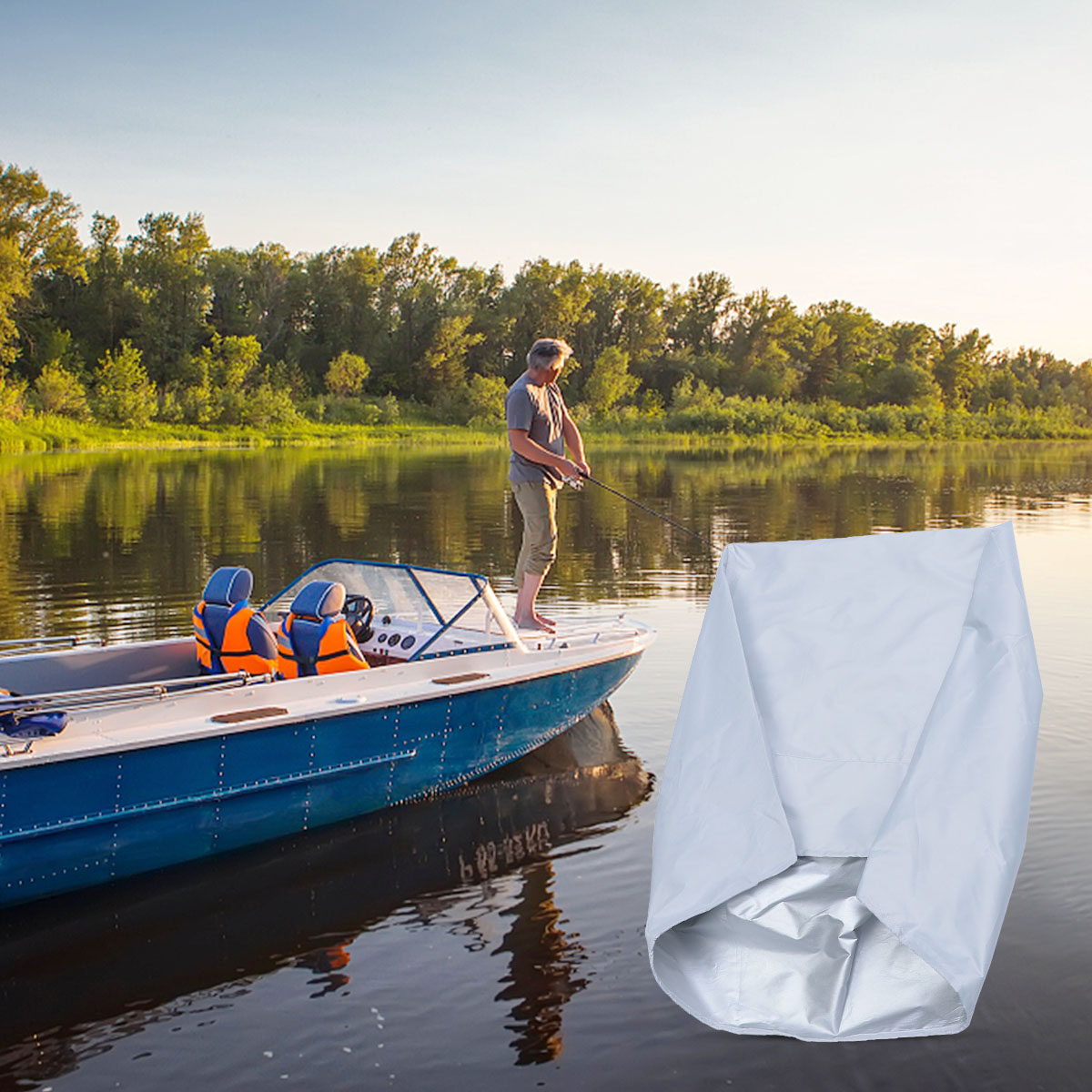 Boat Seat Cover White Oxford F - Fishing Boat Cover review and price